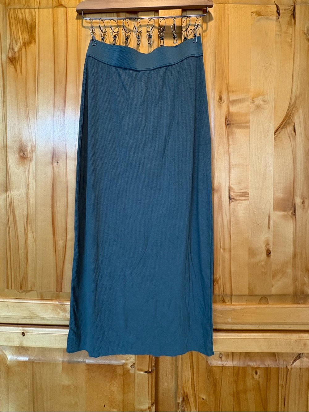 Sweet Romeo Mid-Length Ribbed Blue Women's Skirt